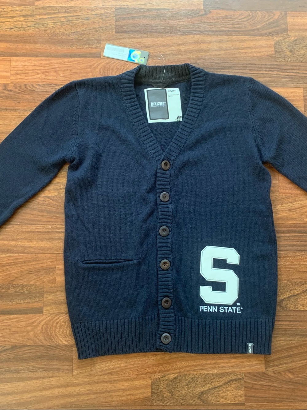 Bruzer NWT Penn State navy blue collegiate button up cardigan sweater men’s XS